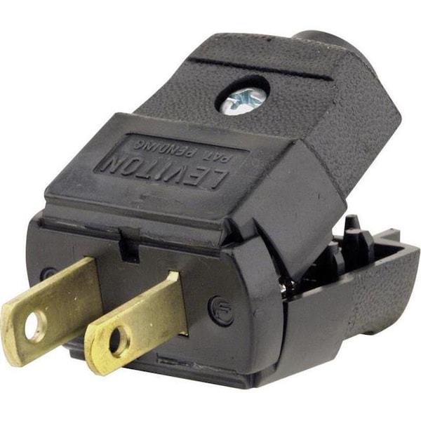 Leviton 00101-0EP Residential Thermoplastic Non-Grounding Polarized Electrical Plug 1-15P 20-16 AWG 2 Pole 2 Wire- Pack of 10 037-00101-2EP - main